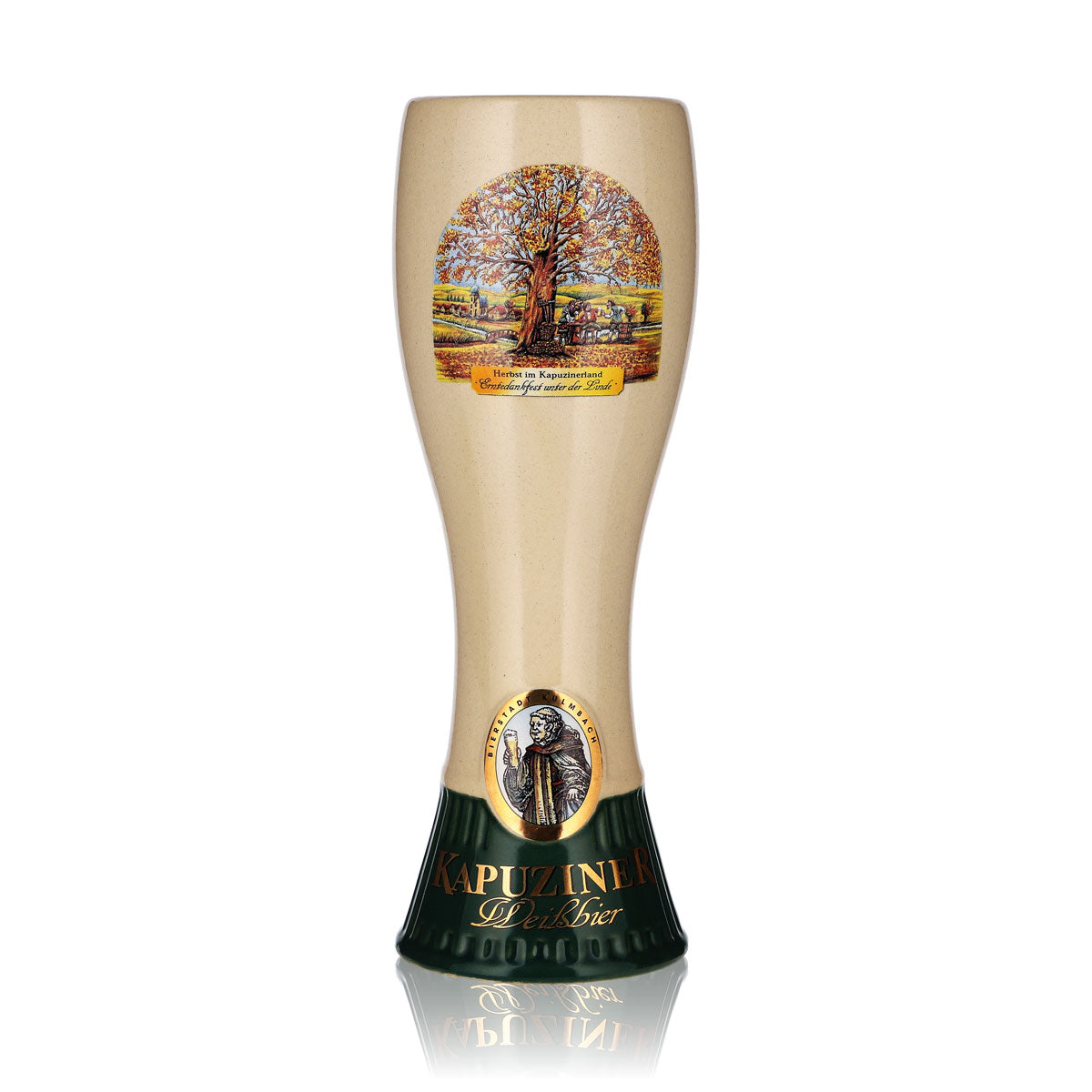 Verre à bière Kapuziner, chope de 0,5 l, faïence blanche pour bière blanche