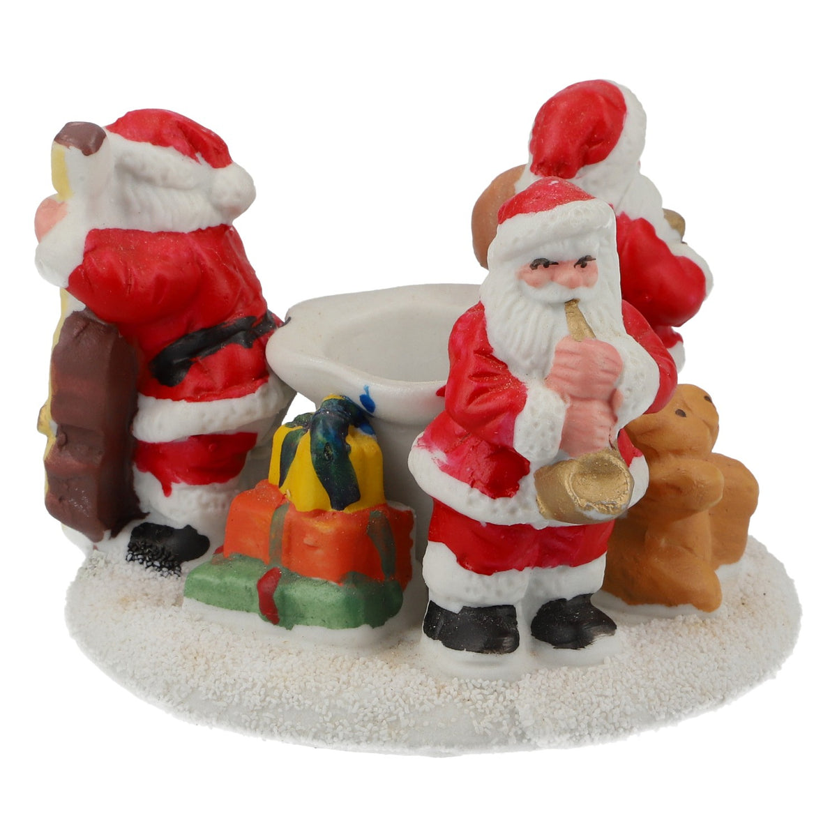 Bougeoirs en céramique : Pères Noël, musiciens, décorations de l'Avent, neige – Vue 2