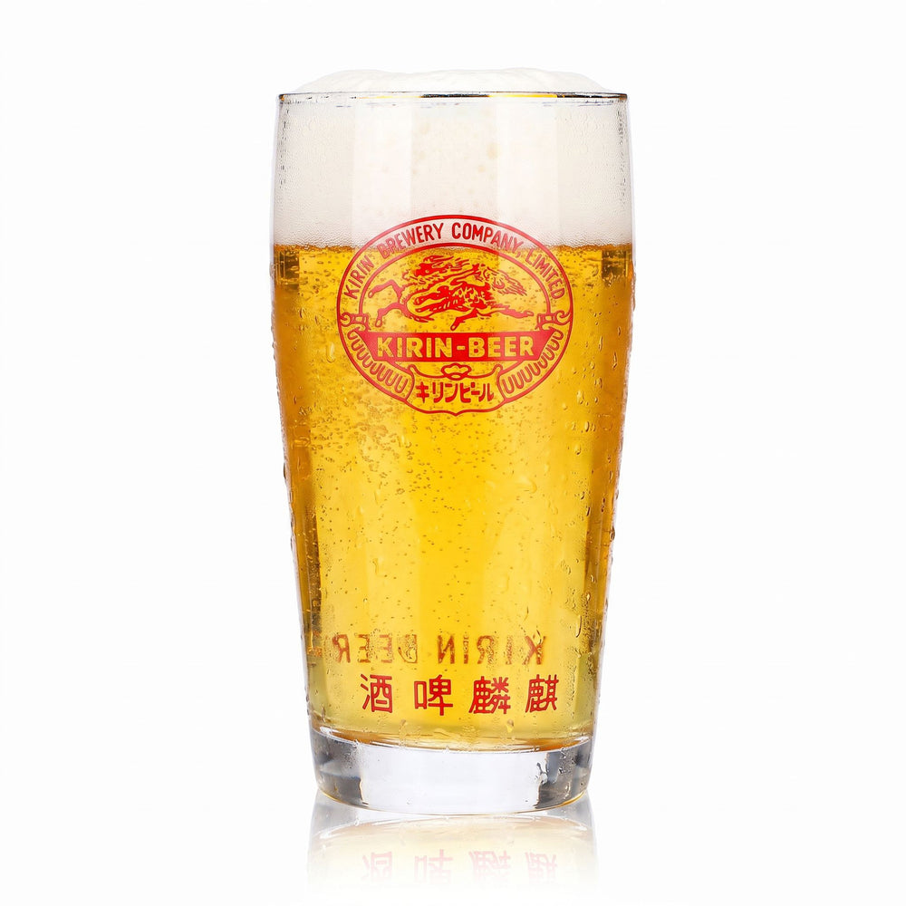 Verre à bière Kirin Ichiban, 0,25 l, bord doré, inscription en bas