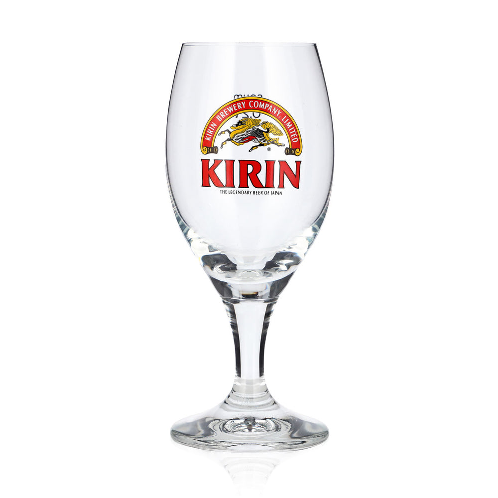 Verre à bière Kirin Ichiban 0,2 l, forme de coupe, logo rouge, Sahm Bologna