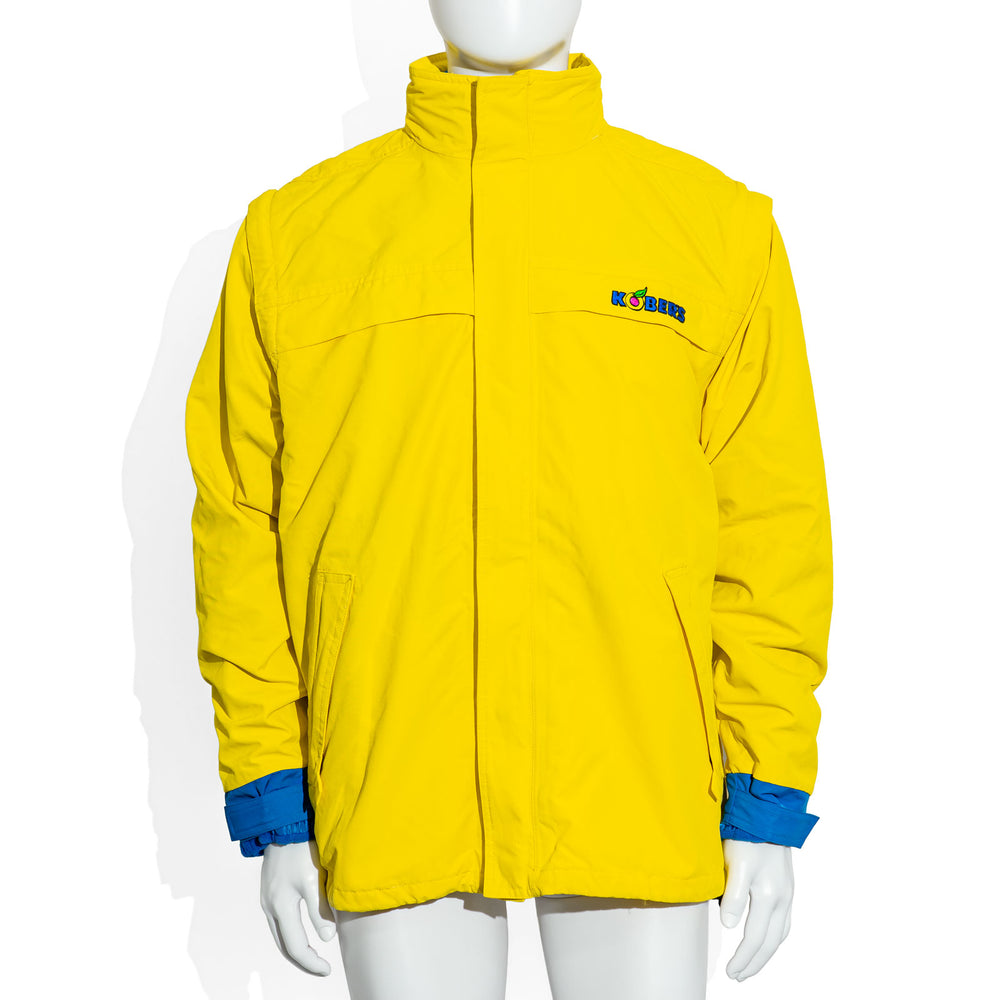 Veste d'hiver Kobers Likör, taille M, jaune/bleu, avec veste intérieure amovible