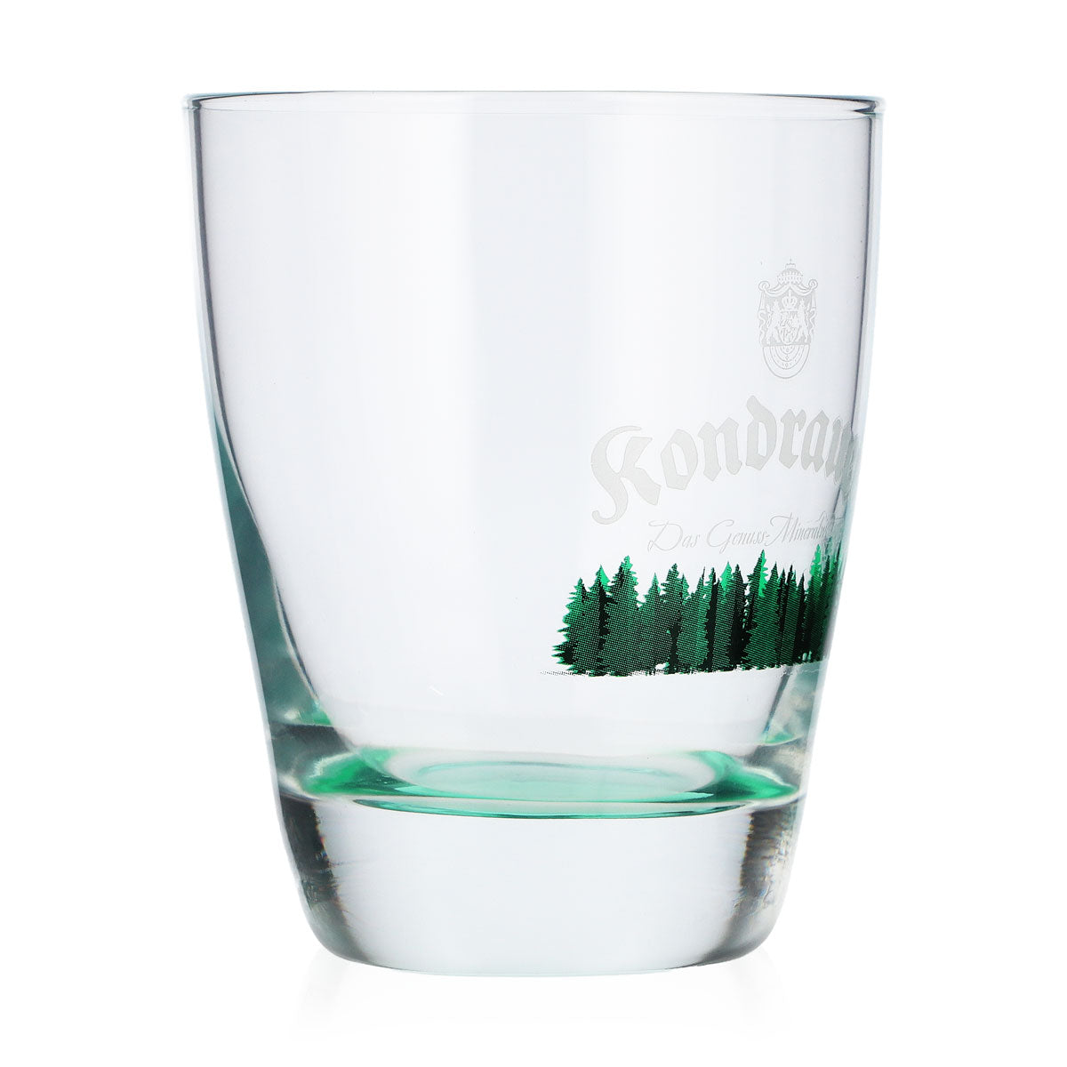 Verre à eau Kondrauer 0,26 l, fond vert, arbres verts, verre de collection – Vue 2