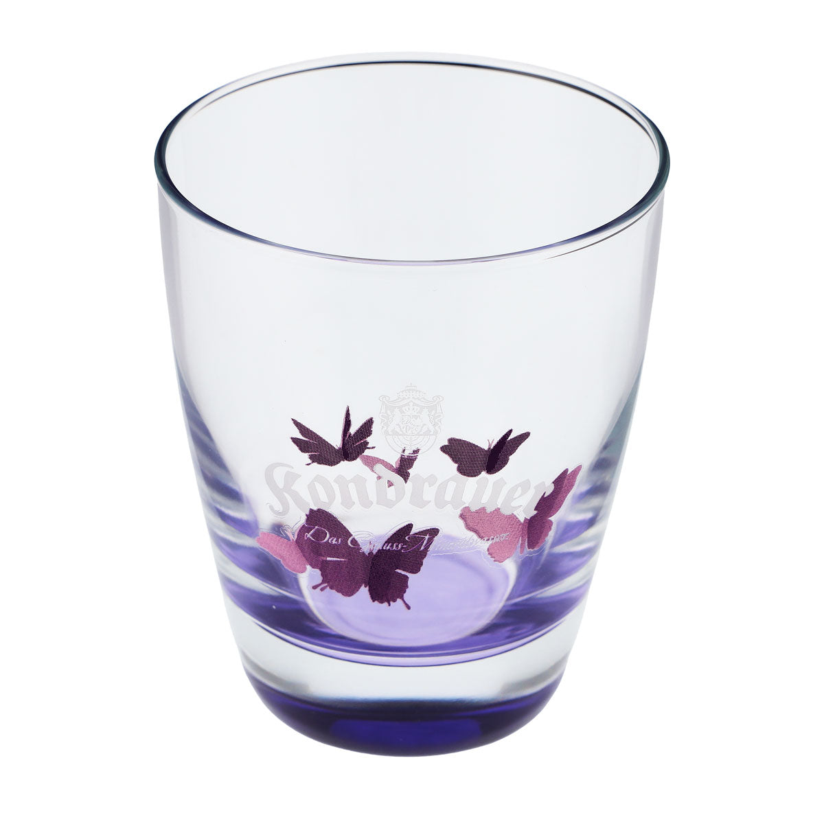 Verre à eau Kondrauer 0,26 l, fond violet, papillons, verre de collection – Vue 4
