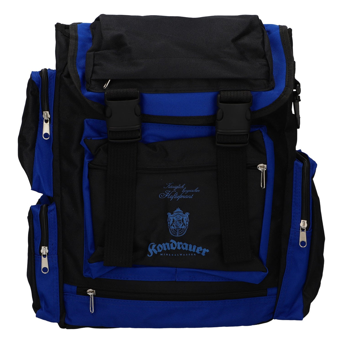 Sac à dos de randonnée Kondrauer avec poche à eau, bleu/noir, logo bleu
