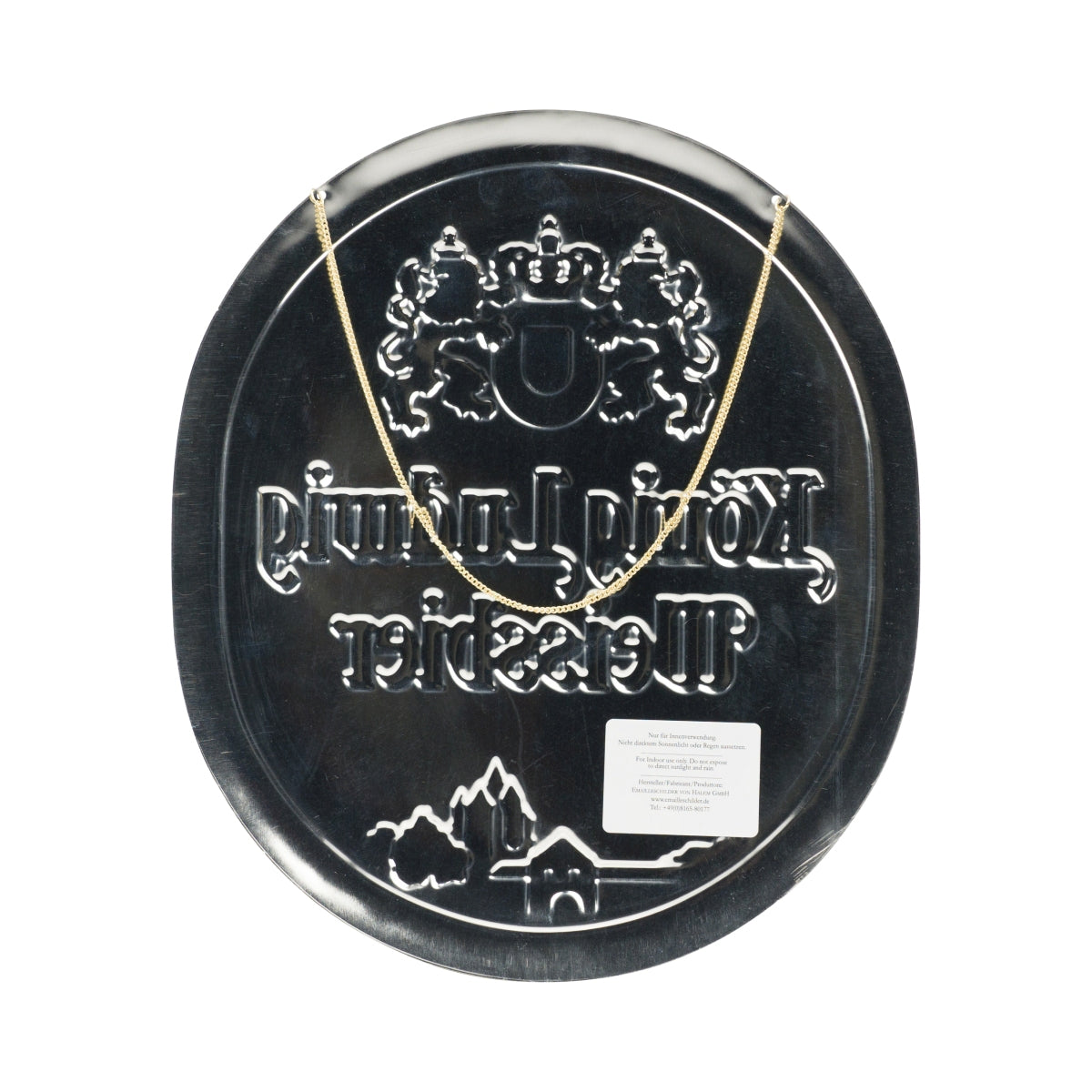 Panneau mural König Ludwig Bier 30 x 35 cm avec chaîne, plaque en émail – Vue 2