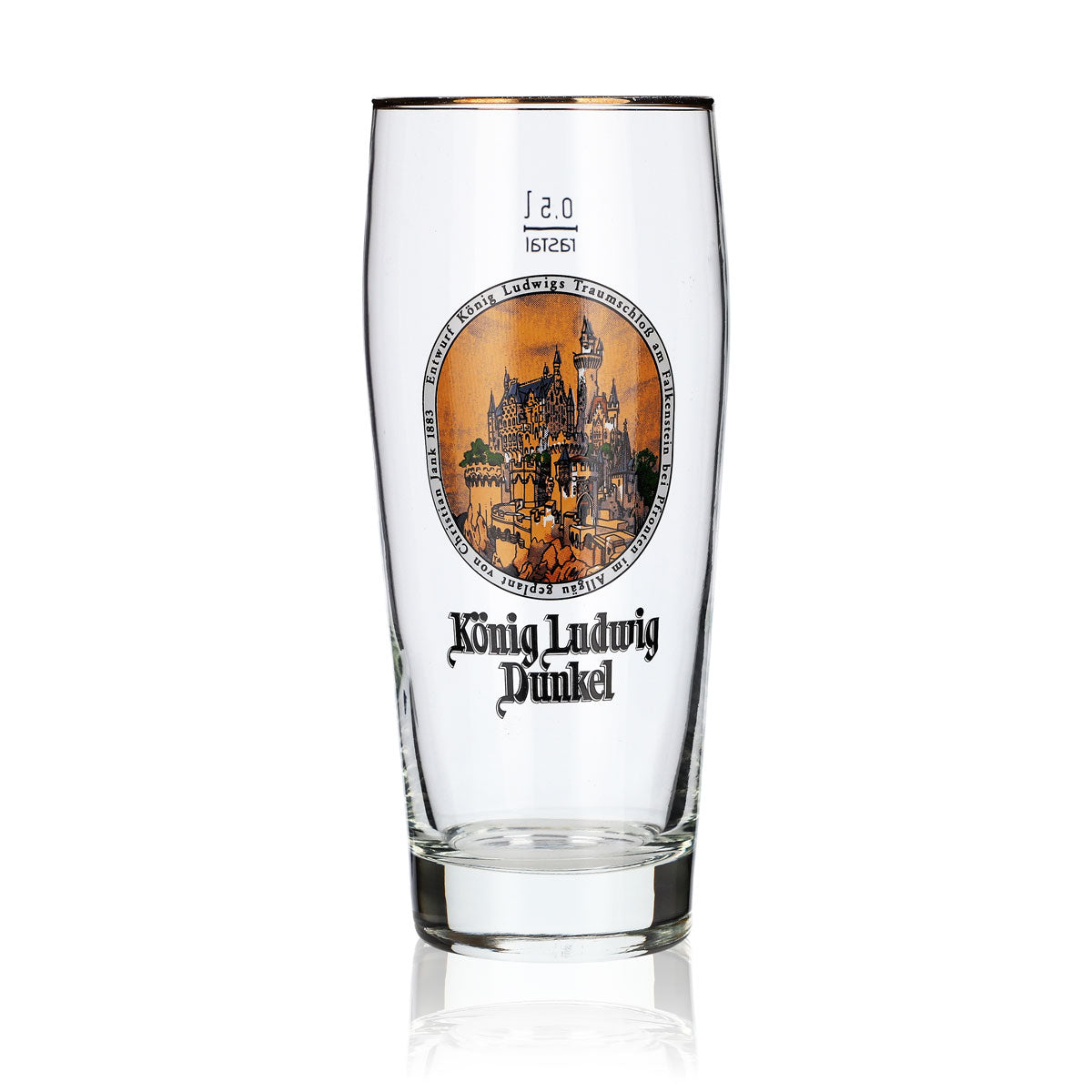 Verre König Ludwig 0,5 l bière brune Willi Becher Verres de collection Château de rêve