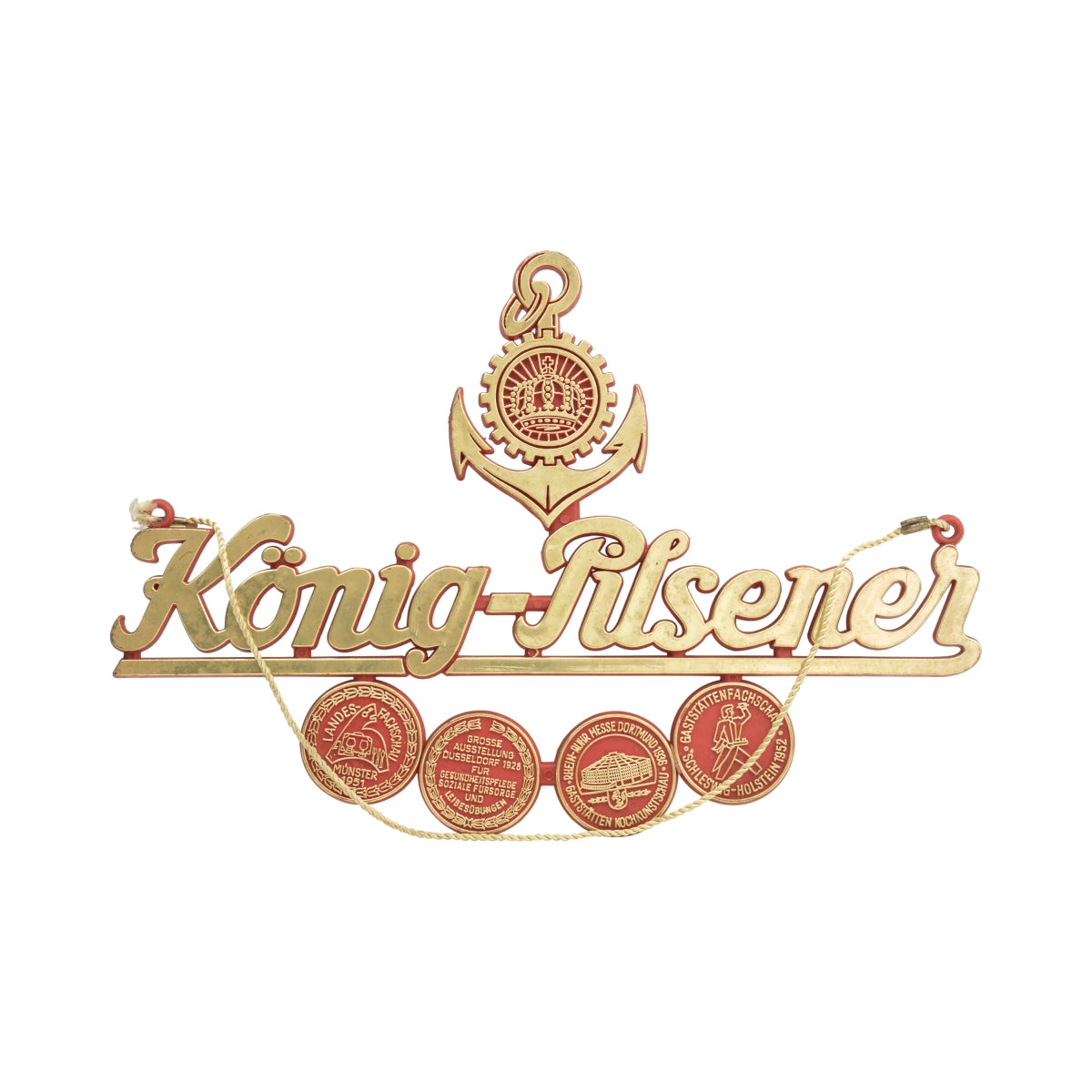 Panneau décoratif rétro pour bar, logo rétro de la brasserie König Pilsener avec robinet à bière