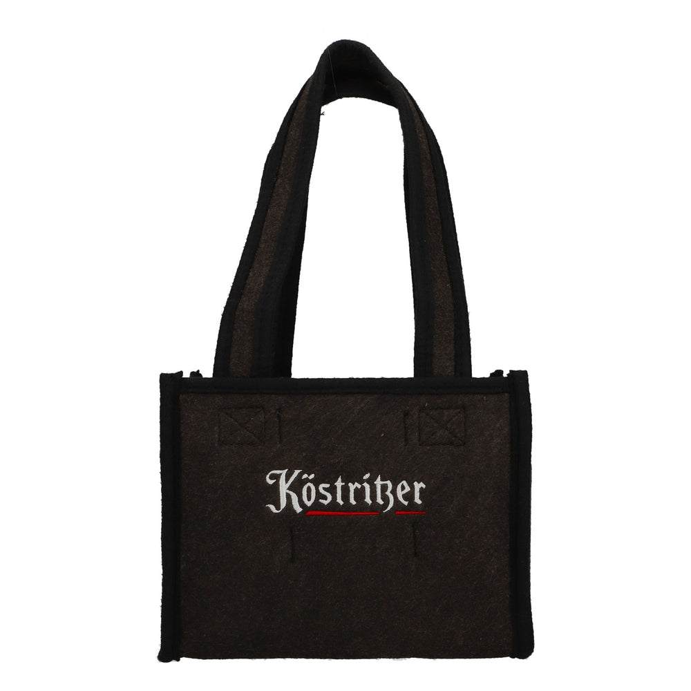 Porte-bouteilles Köstritzer, pack de six, sac à bière en feutre, porte-bouteilles pour 6 bouteilles, gris