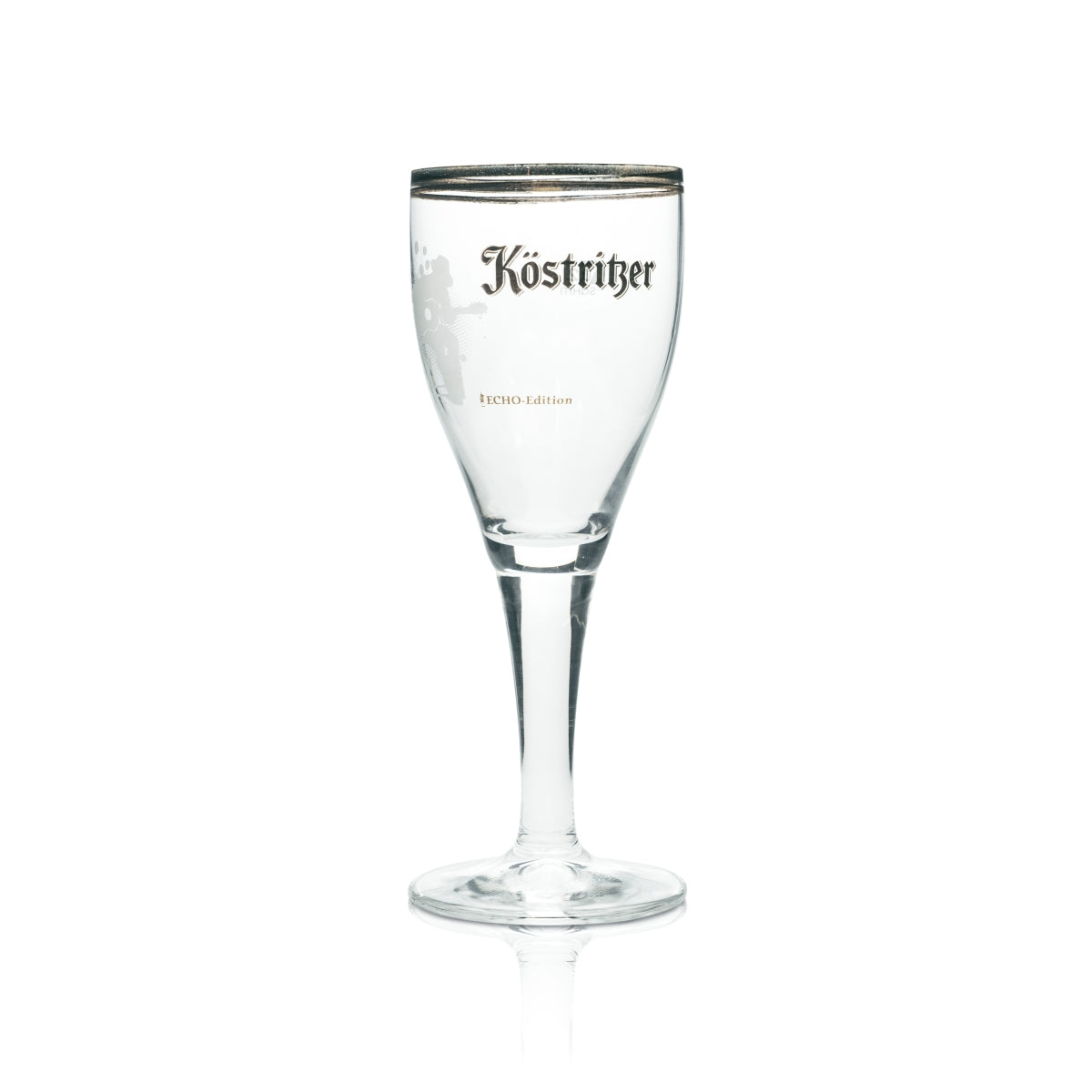 Verre à bière Köstritzer 0,2 l, forme tulipe, bord doré, collectionneur, rare