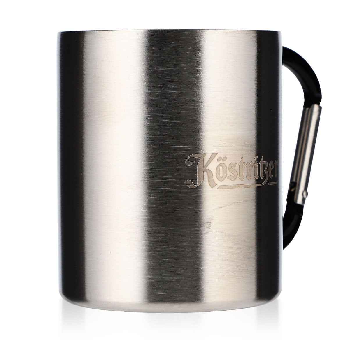 Verre à bière Köstritzer en acier inoxydable / tasse à café / tasse avec poignée mousqueton – Vue 2