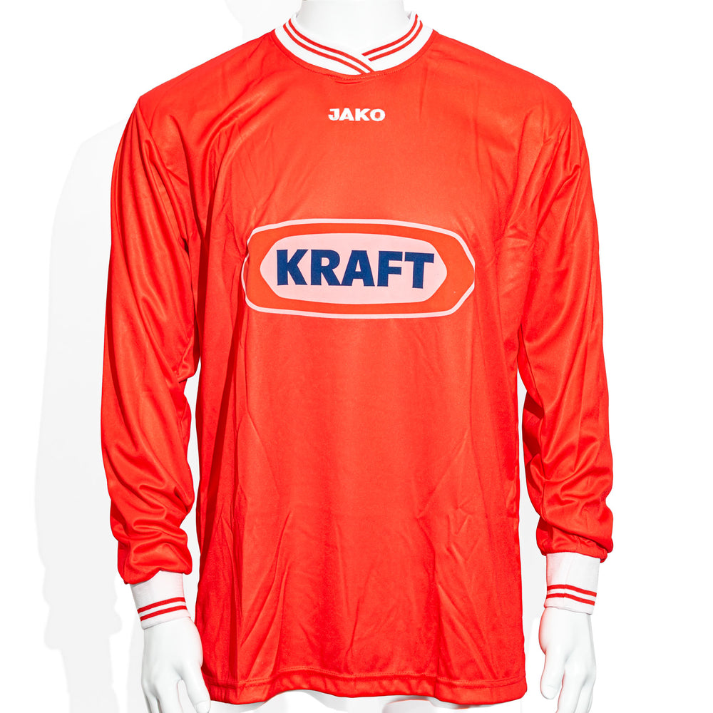 T-shirt de sport Kraft Jako à manches longues, taille XL, numéro 6 dans le dos, rouge