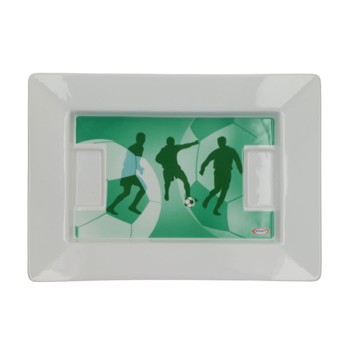 Kraft Lebensmittel Porcelain Olympic Plateau de service « Footballeur » massif