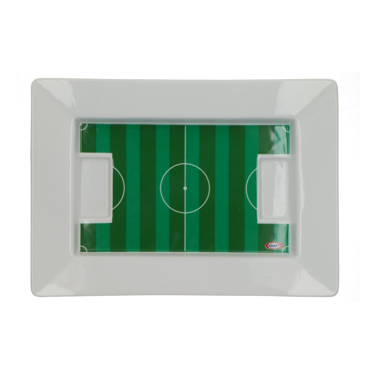 Kraft Lebensmittel Porcelain Olympic Plateau de service « Terrain de football » massif