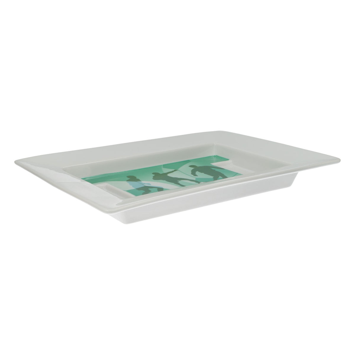 Kraft Lebensmittel Porcelain Olympic Plateau de service « Footballeur » massif – Vue 2