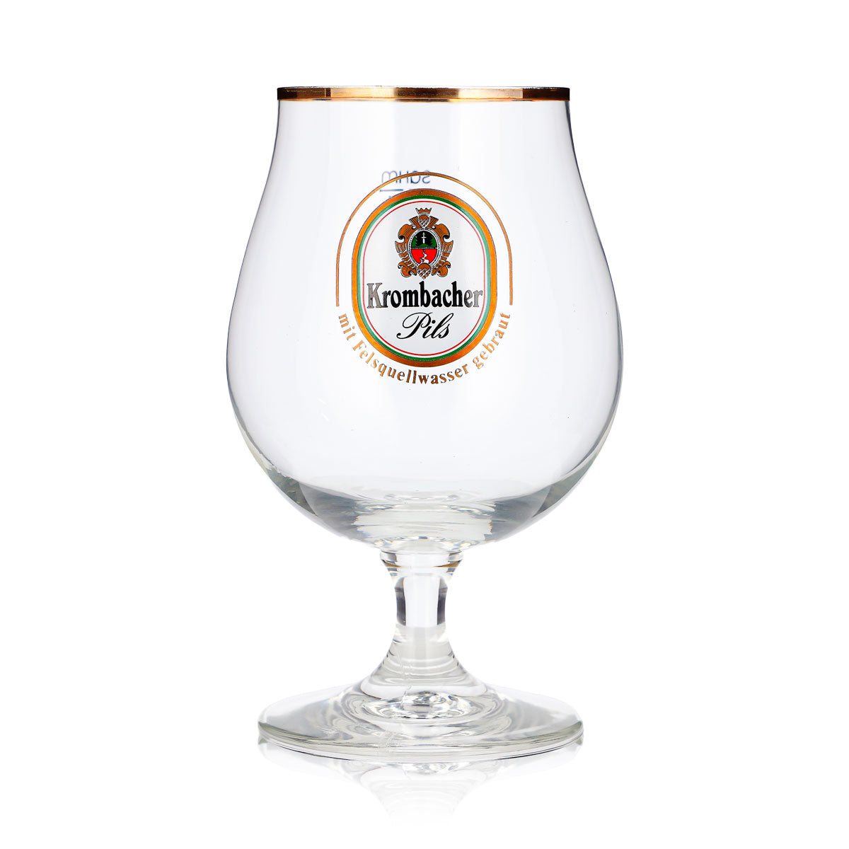 Verre à bière Krombacher 0,4 l, forme tulipe, Krombacher Pils, bord doré, verre à bière en forme de coupe – Vue 2