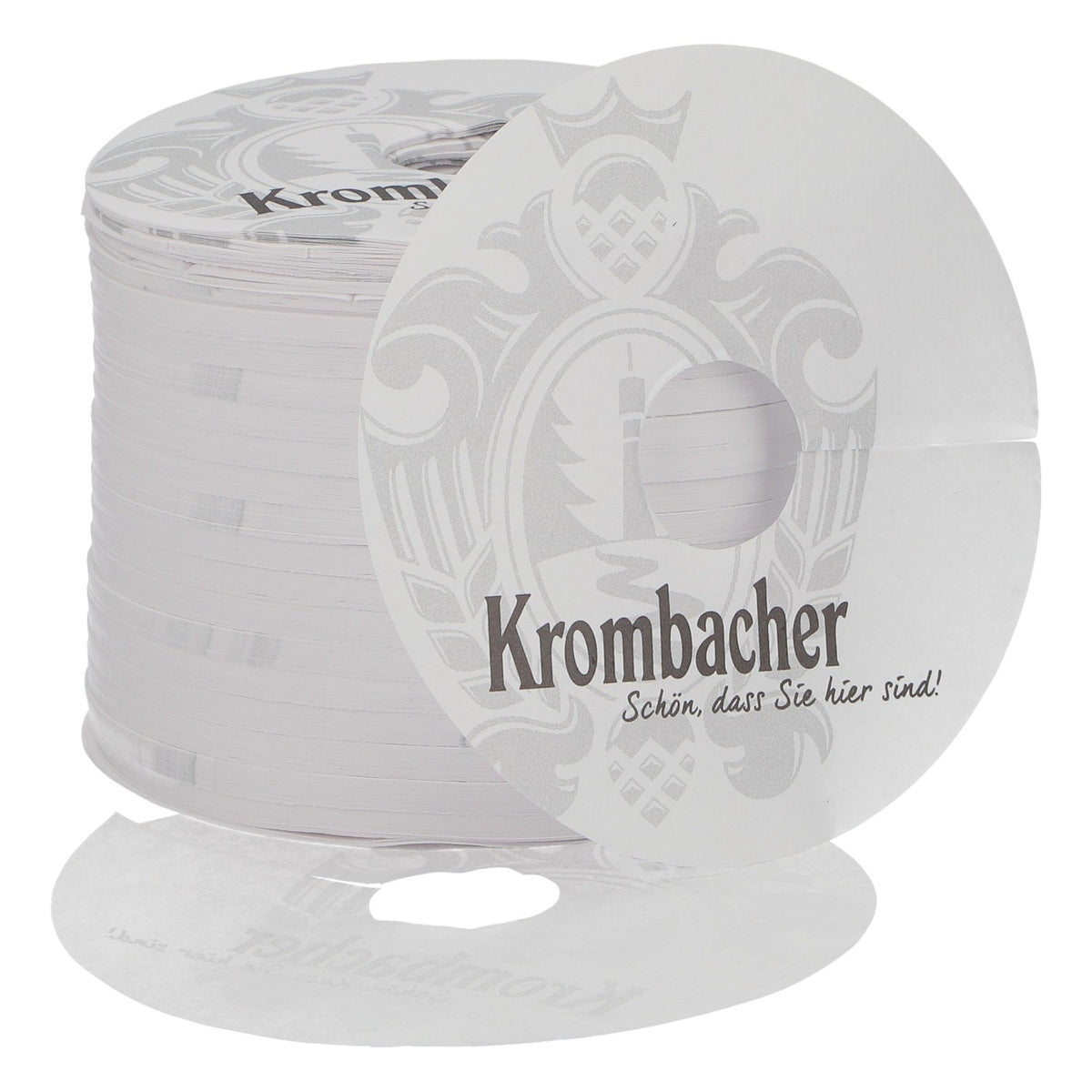 Sous-verre Krombacher, napperon en papier, neuf, blanc, sous-verre à bière