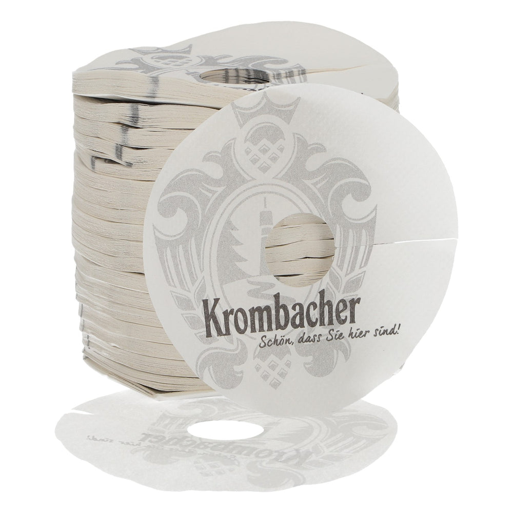 Sous-verre Krombacher, napperon en papier, neuf, blanc, sous-verre à bière