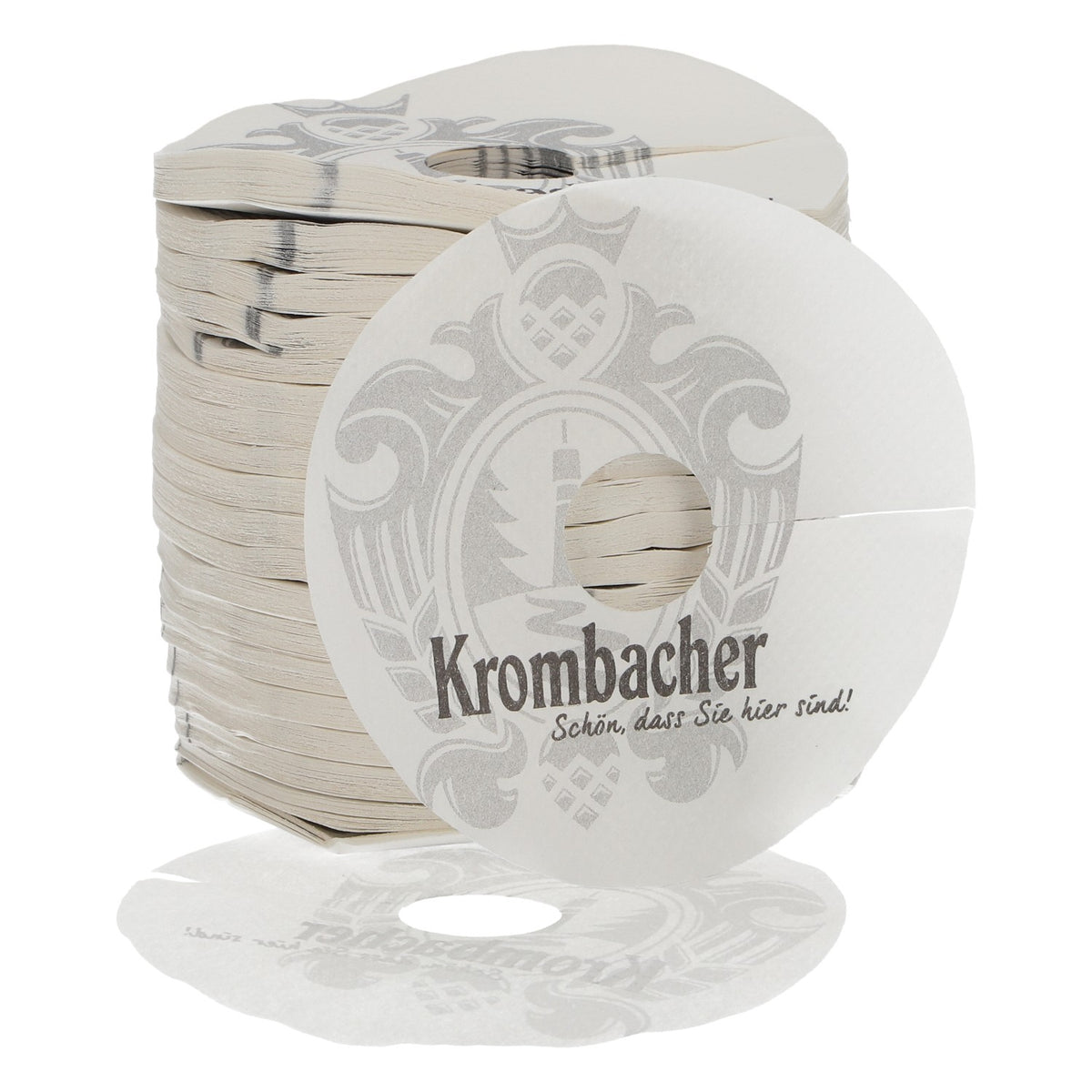 Sous-verre Krombacher, napperon en papier, neuf, blanc, sous-verre à bière