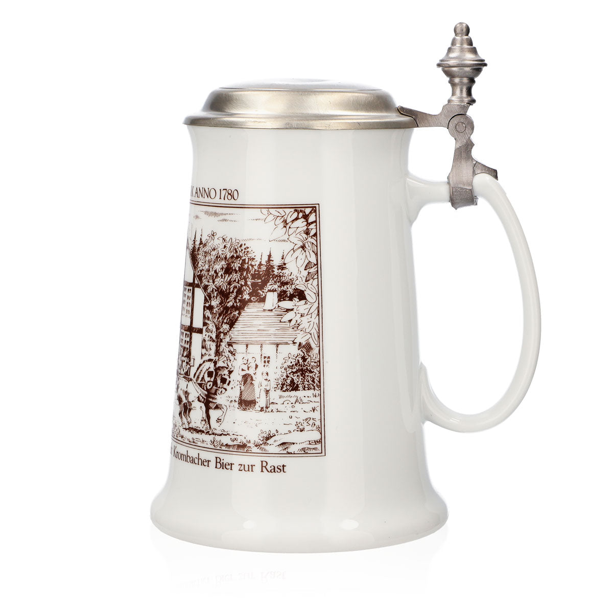Verre à bière Krombacher Chope annuelle 1986 Chope en grès Seidel Couvercle en étain 0,9 l Chope – Vue 5