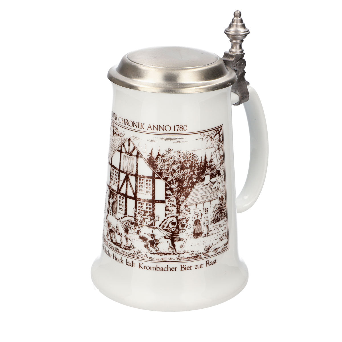 Verre à bière Krombacher Chope annuelle 1986 Chope en grès Seidel Couvercle en étain 0,9 l Chope – Vue 6