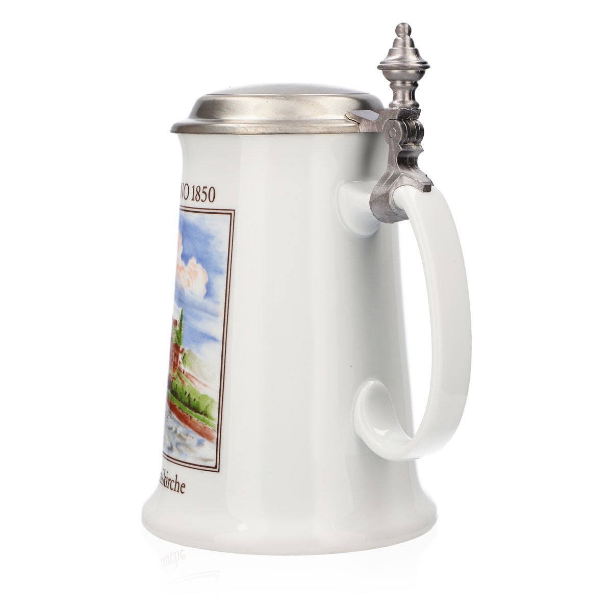 Verre à bière Krombacher Chope annuelle 1989 Chope en grès Seidel Couvercle en étain 0,9 l Chope – Vue 4