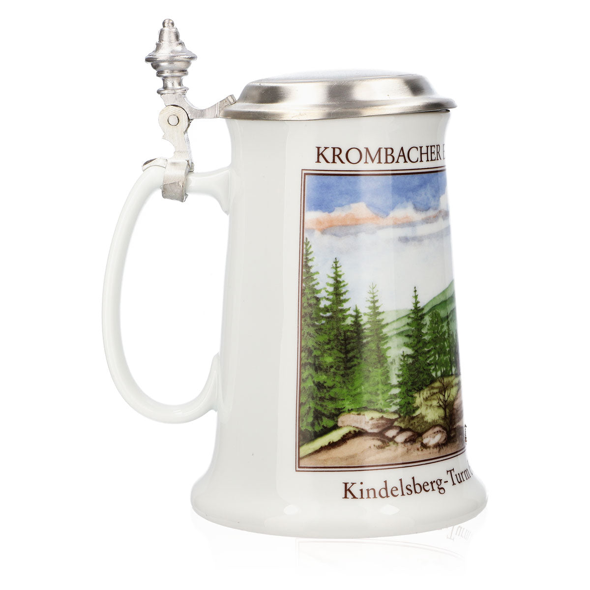 Verre à bière Krombacher Chope annuelle 1992 Chope en grès Seidel Couvercle en étain 0,9 l Chope – Vue 3
