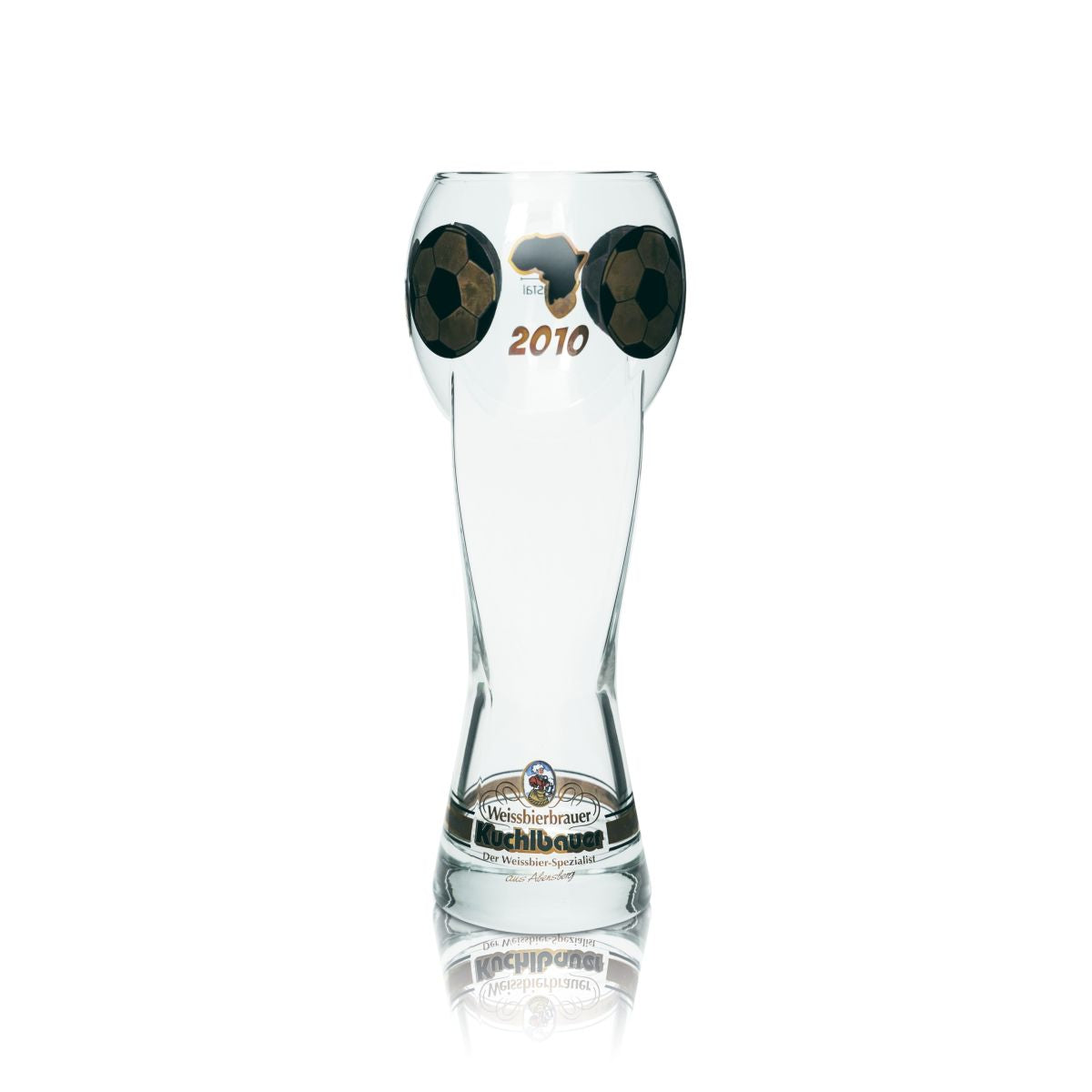 Verre à bière Kuchlbauer Trophée des vainqueurs 0,5l Verre à bière blanche Football édition spéciale 2010