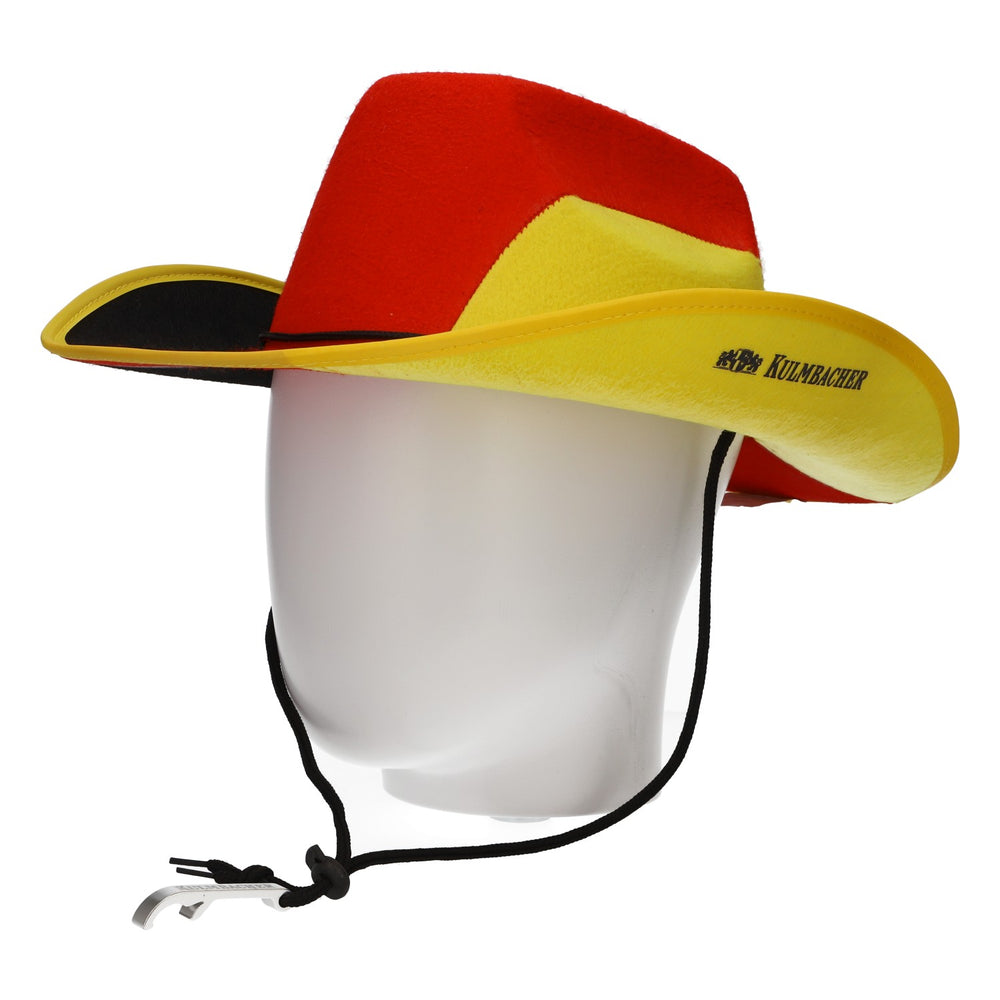 Chapeau de cowboy Kulmbacher Reichelbräu Allemagne avec décapsuleur Coupe du monde Championnat d'Europe