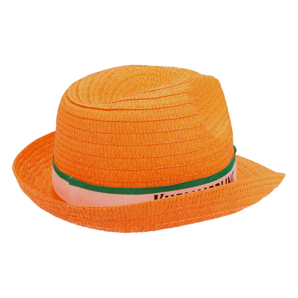 Chapeau de paille Kümmerling Likör Chapeau d'été Chapeau de vacances Chapeau de fête Orange ruban blanc/vert – Vue 5