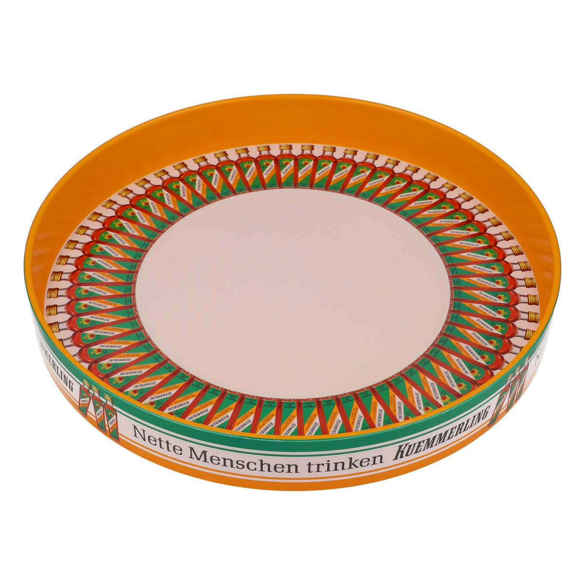 Plateau à liqueur Kümmerling, cercle à bouteilles orange, bord haut, diamètre 32 cm – Vue 2