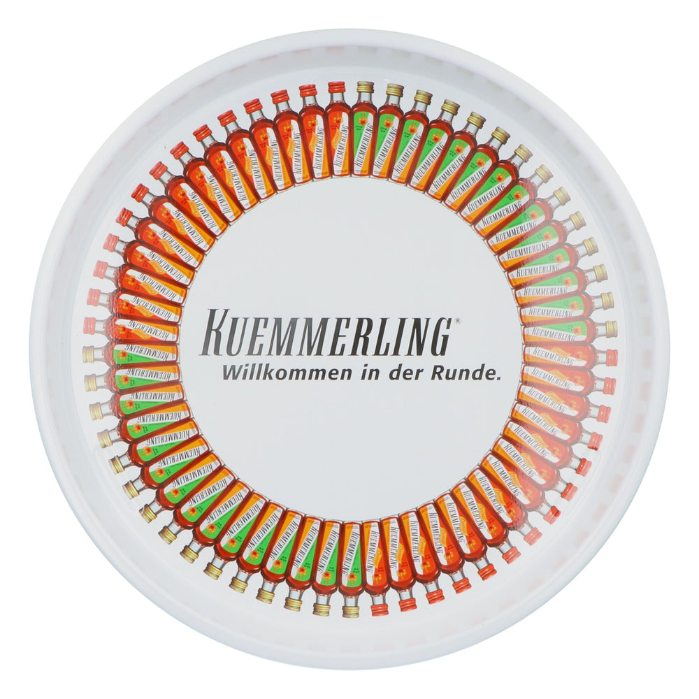 Plateau à liqueur Kümmerling Plateau rond entièrement métallique Plateau de serveur Anneau pour bouteilles