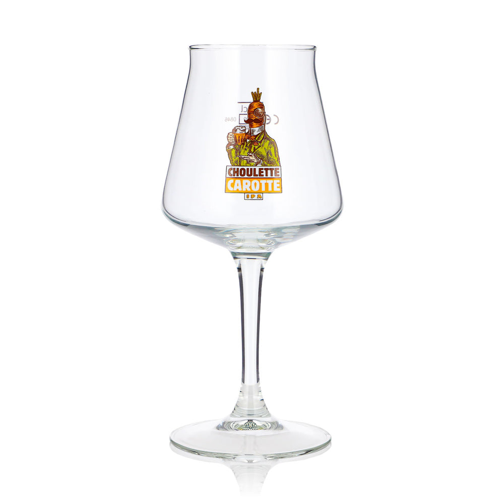 Verre à bière La Choulette 0,25 l, forme tulipe « Choulette Carotte », verre de dégustation, verre à bière