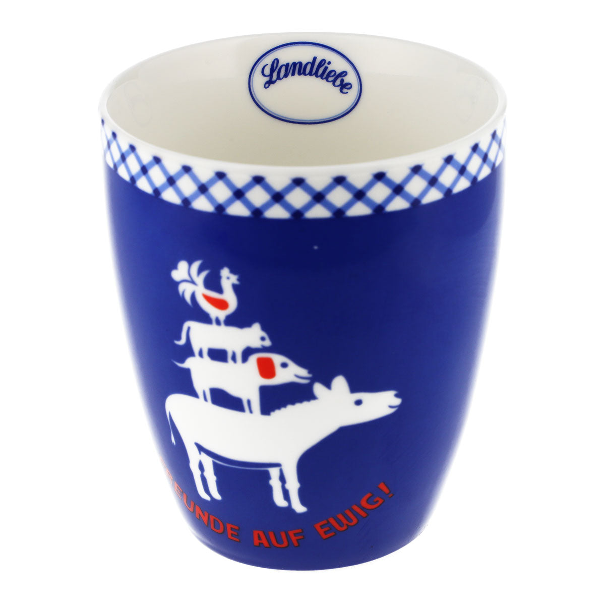 Tasse à café en verre « Landliebe » bleue, motif « Les Musiciens de Brême » et « Adelheid », en céramique – Vue 5