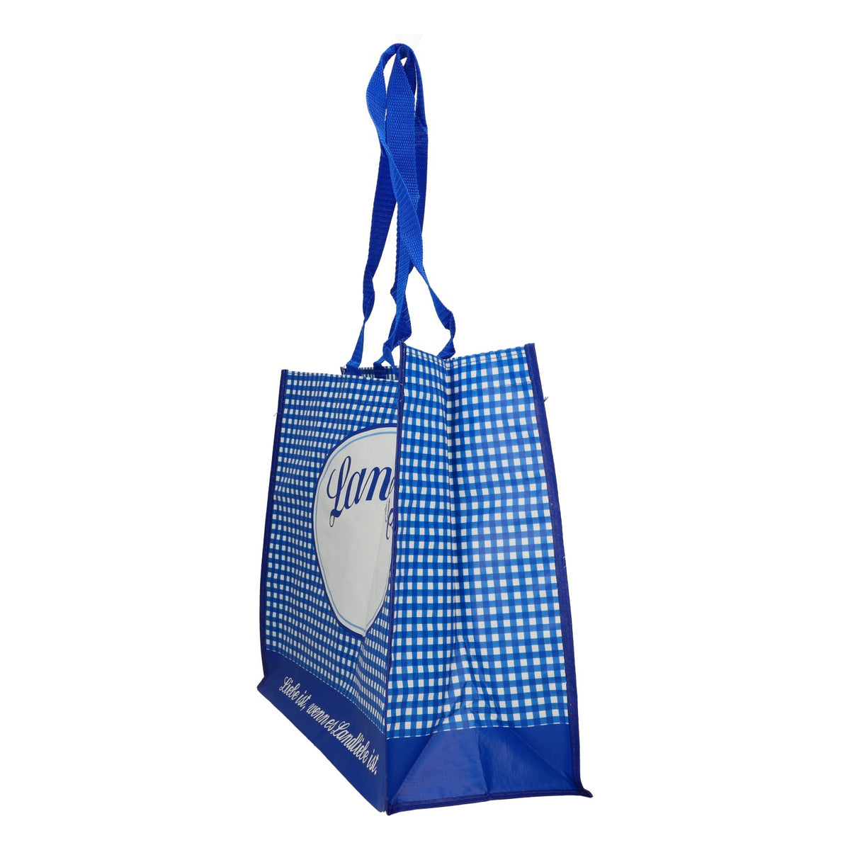 Sac de courses Landliebe Milch, à carreaux bleus et blancs, 45 x 35 x 16,5 cm – Vue 3