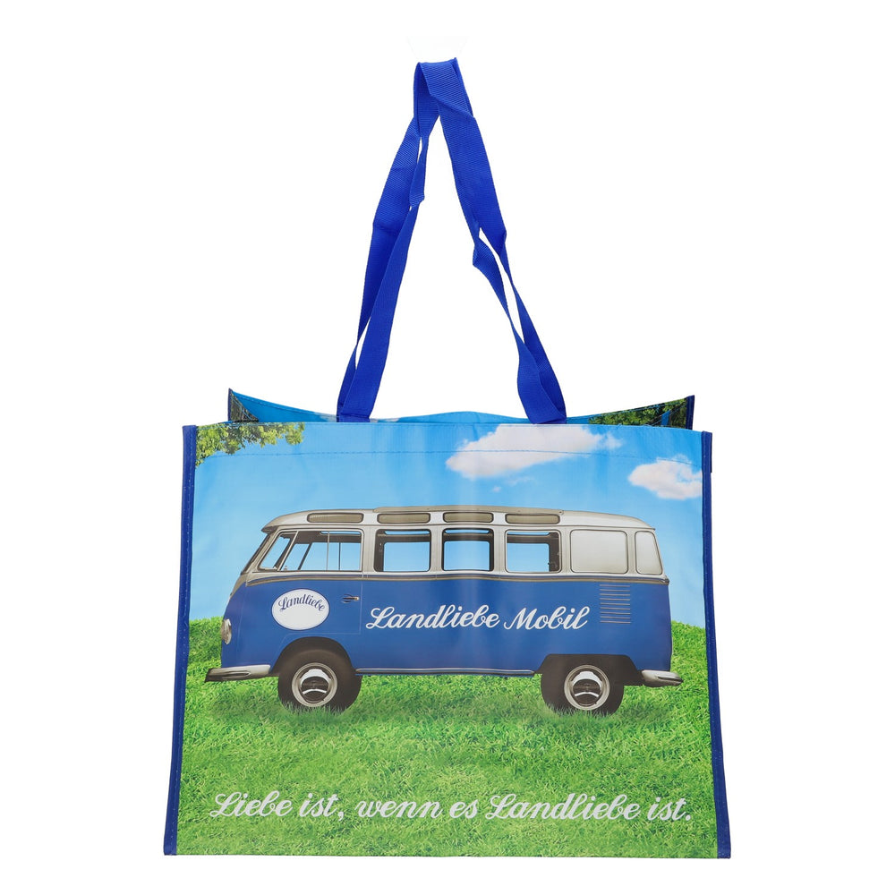 Landliebe - Sac de transport pour le lait, sac de courses, sac isotherme, tissu mélangé, bleu