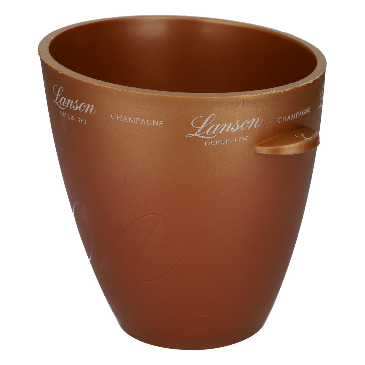 Refroidisseur de bouteilles de champagne Lanson avec logo en relief bronze – Vue 2