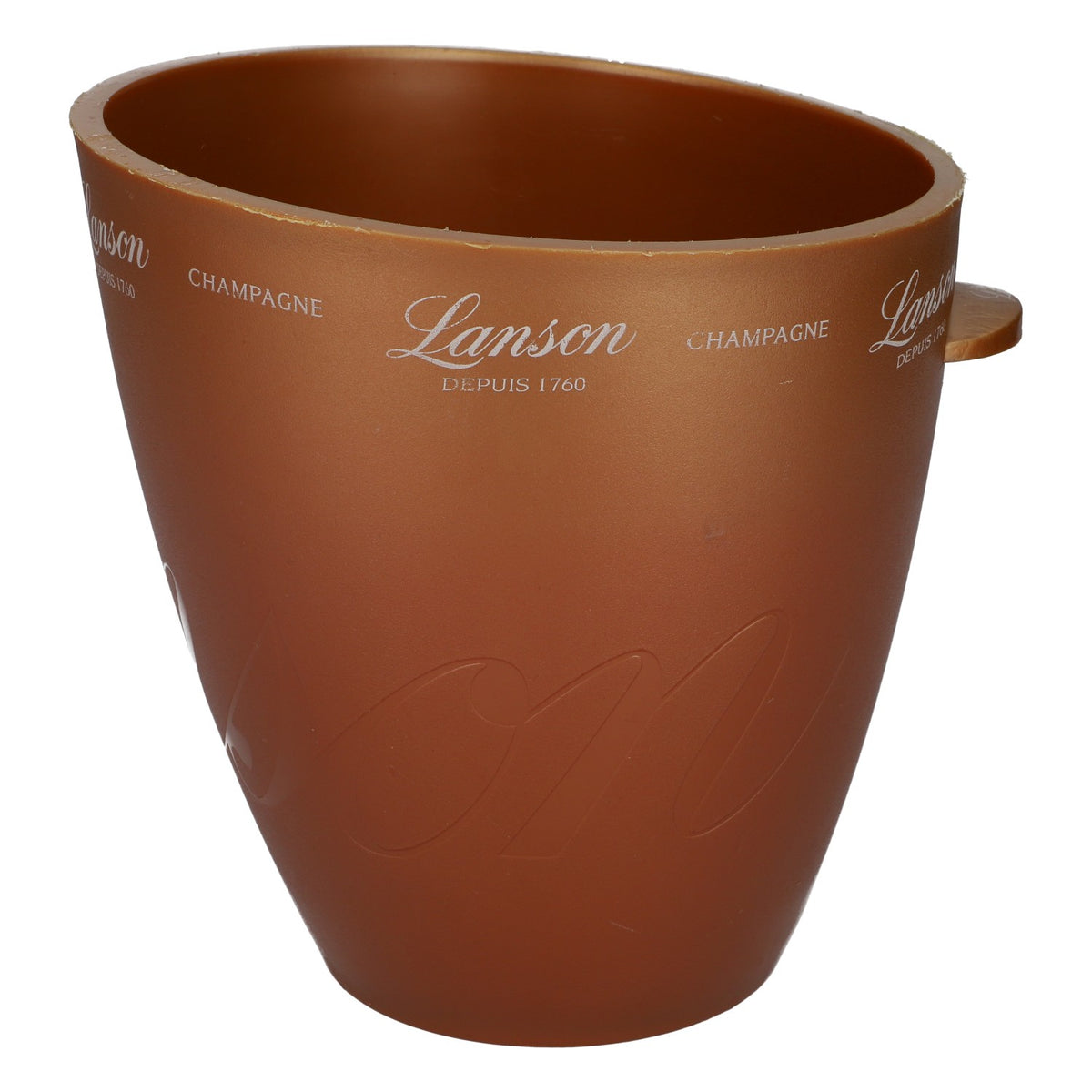 Refroidisseur de bouteilles de champagne Lanson avec logo en relief bronze – Vue 3