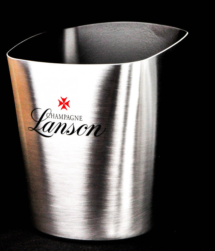 Seau à champagne Lanson avec bac à glaçons, en acier inoxydable argenté, neuf – Vue 2