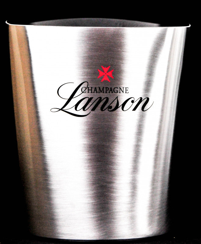 Seau à champagne Lanson avec bac à glaçons, en acier inoxydable argenté, neuf – Vue 3