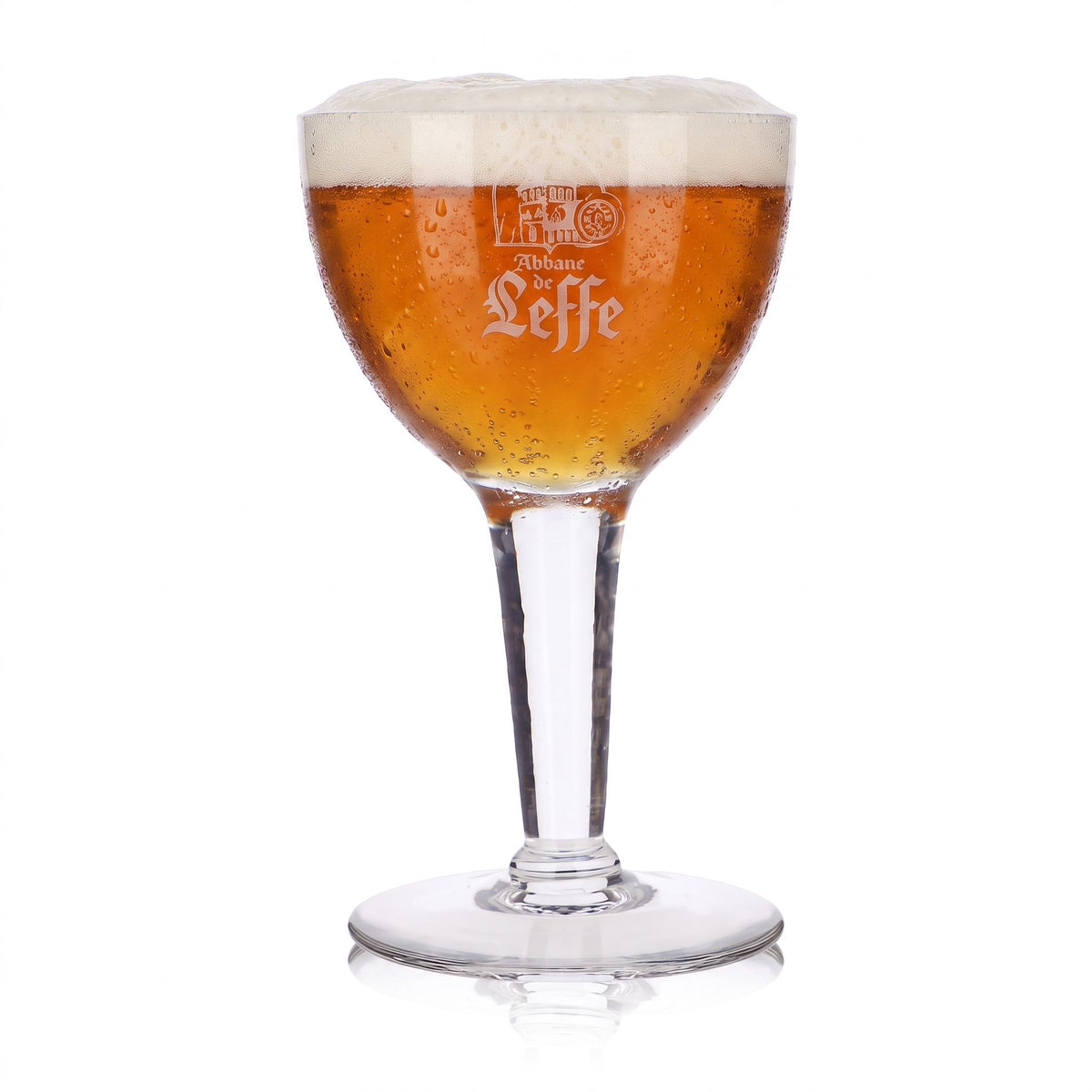 Verre à bière Leffe 0,43 l, forme de coupe, logo blanc « Abbaye »
