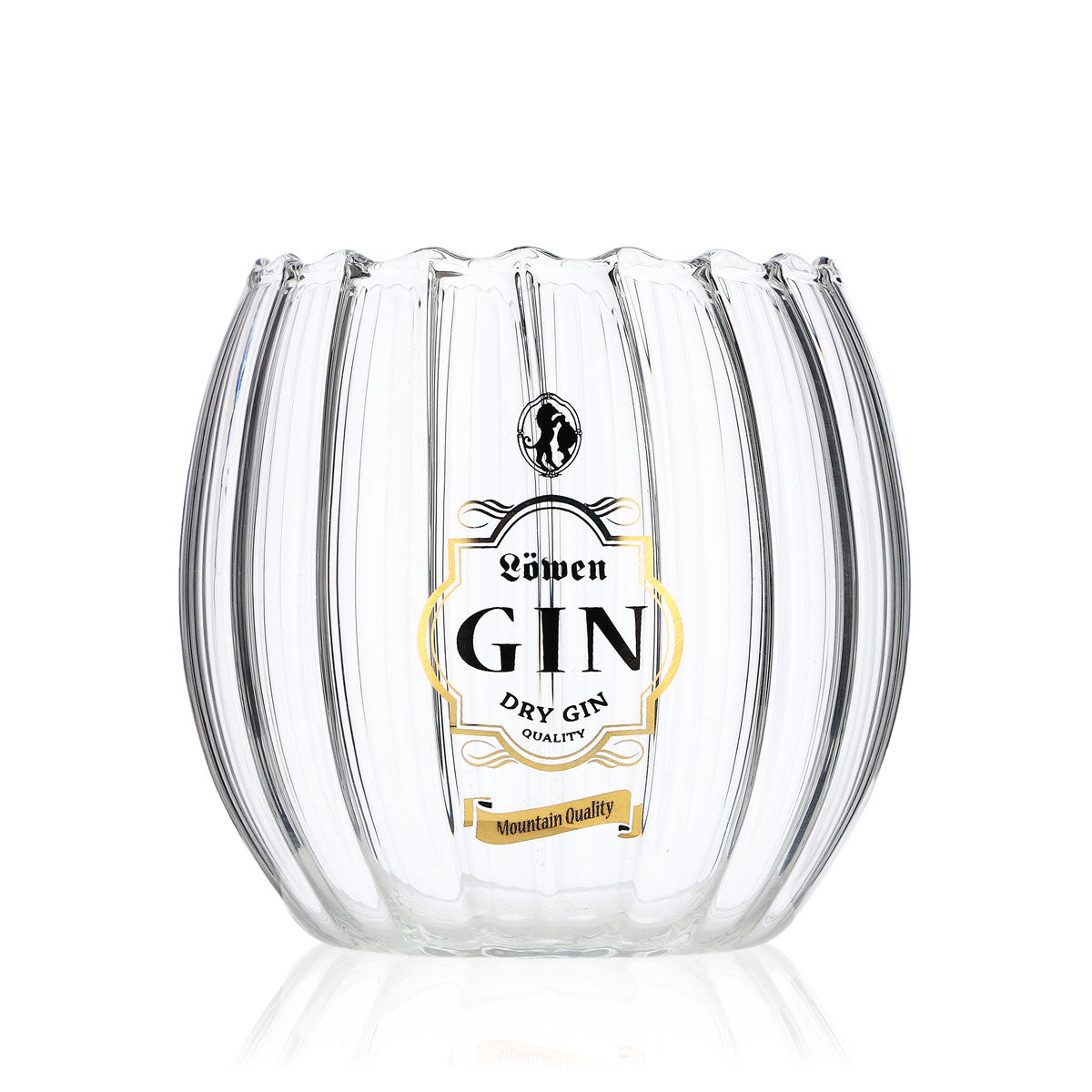 Verre à gin Löwen 0,4 l, tumbler rond, relief, contours très élégants