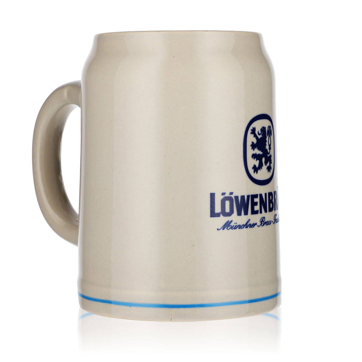 Verre à bière Löwenbräu 0,5 l Cruche en terre cuite Verre à bière petit logo anneau bleu clair – Vue 2