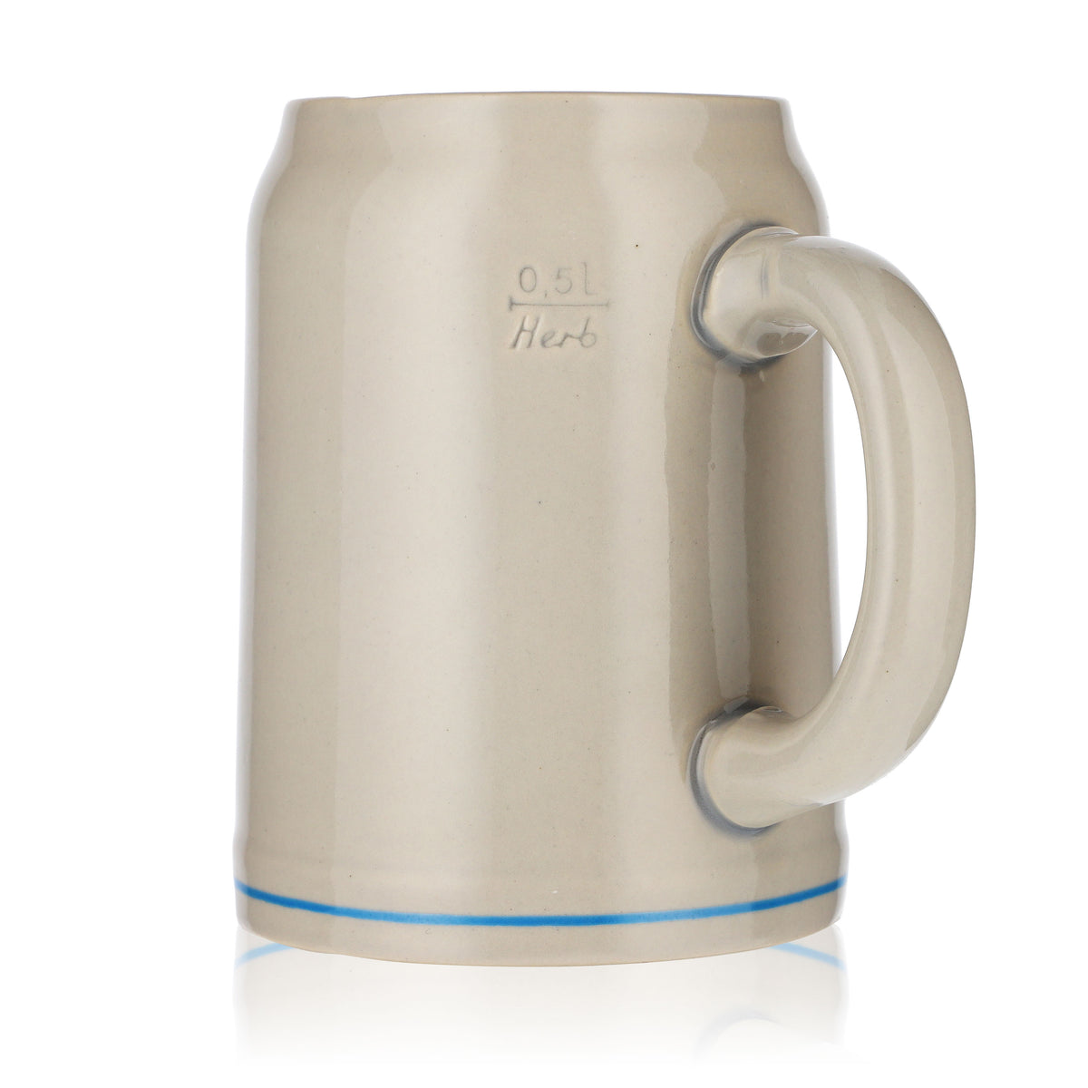 Verre à bière Löwenbräu 0,5 l Cruche en terre cuite Verre à bière petit logo anneau bleu clair – Vue 4