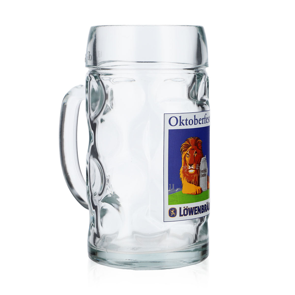 Verre à bière Löwenbräu, chope de 0,5 l, forme « Oktoberfest », motif « Löwen » – Vue 2