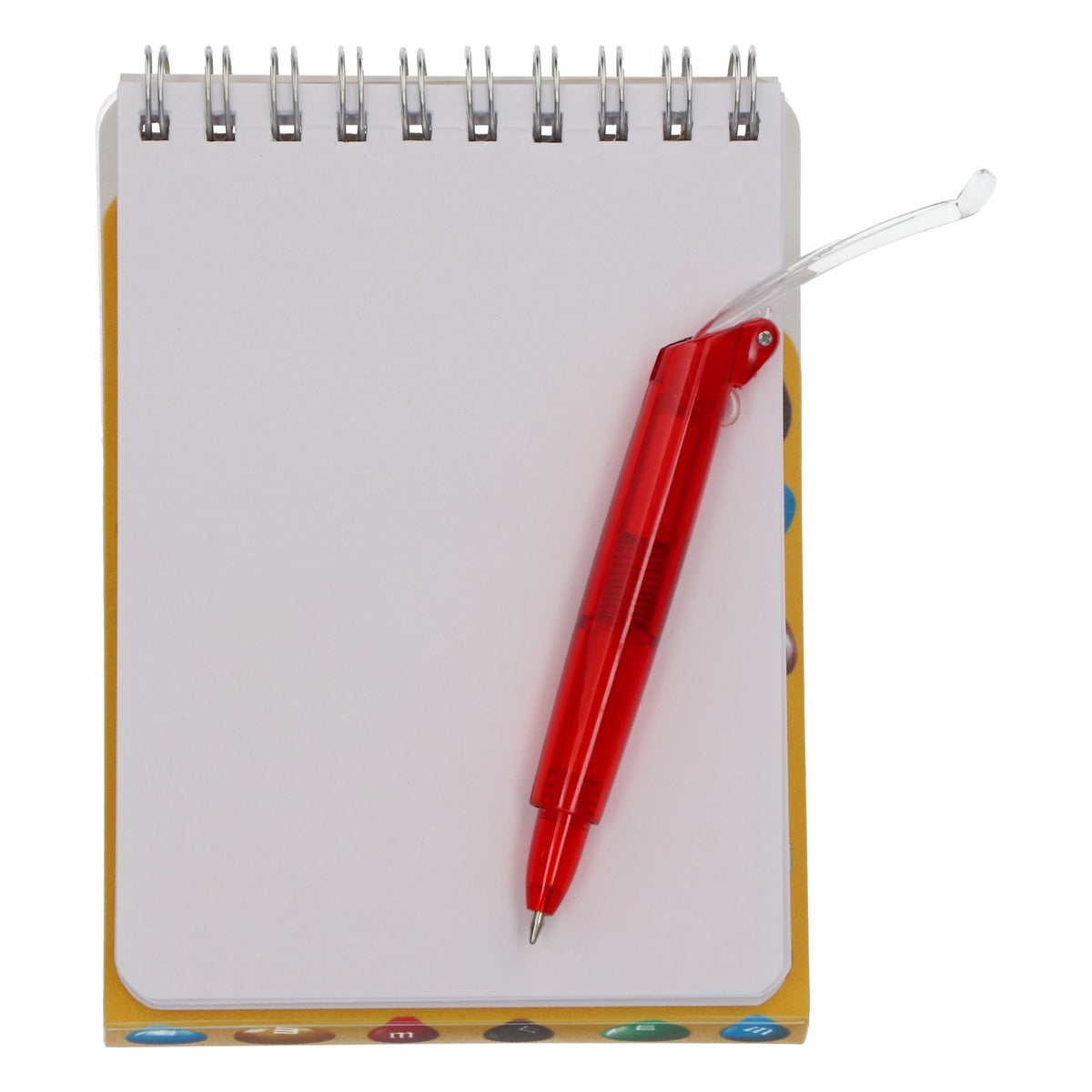 Bloc-notes M&M's avec bonbons et stylo, neuf, papier jaune, pour prendre des notes – Vue 3
