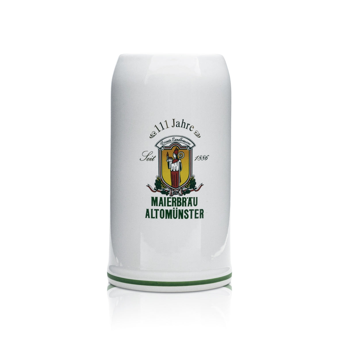 Verre à bière Maierbräu 0,5 l en grès, chope à anse, édition 111 ans