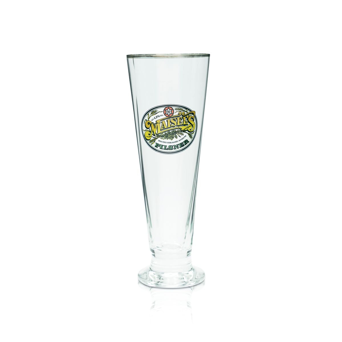 Maisel's Pilsner Verre à bière 0,4l Coupe à bière tulipe champignon bord doré Gastro Verres en chêne