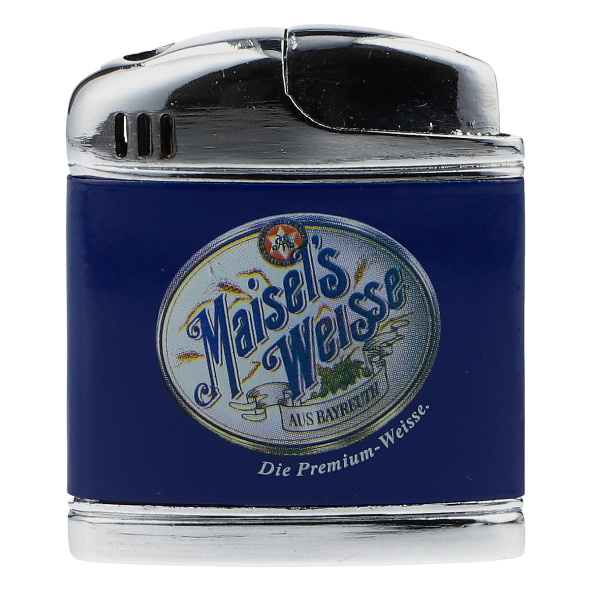 Briquet Maisels Weisse Bier, bleu, en métal, objet de collection, cadeau, style rétro – Vue 2