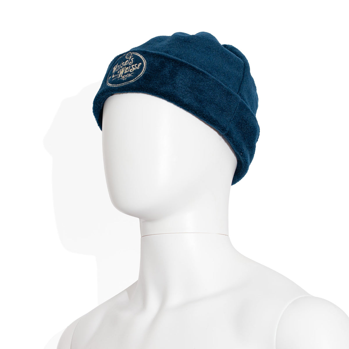 Maisels Bière blanche - Bonnet en feutre bleu taille M avec écharpe et logo brodé – Vue 3