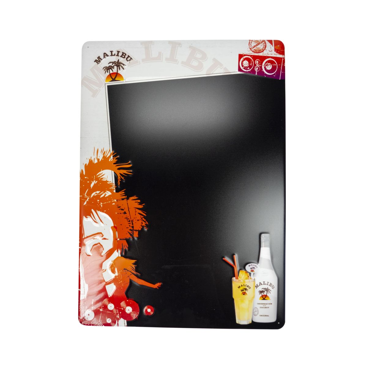 Malibu Plaque métallique Plaque publicitaire Plaque murale 69 x 49 cm Décoration Produit dérivé